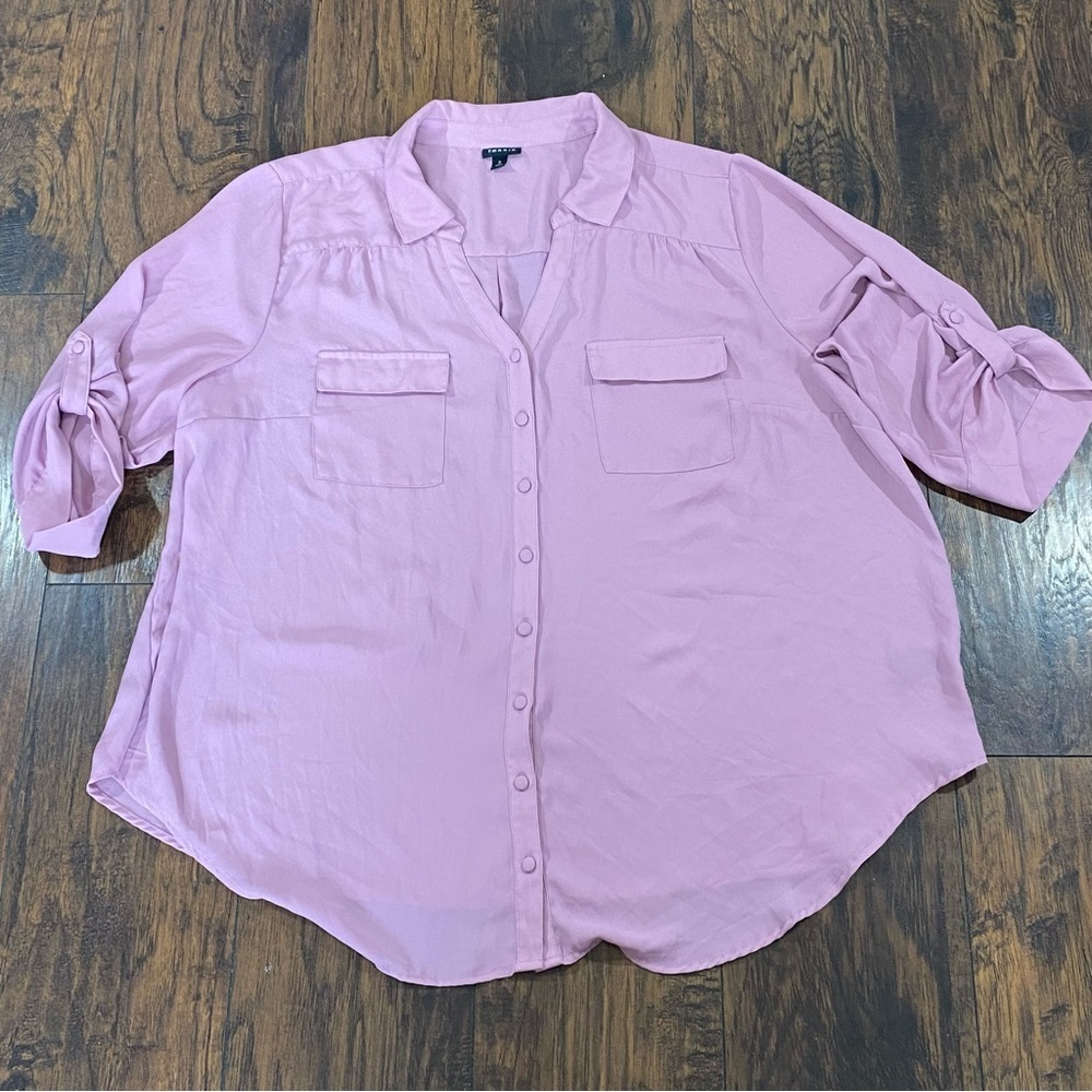 Torrid Georgette Button-Down Pullover Blouse Size… - image 3
